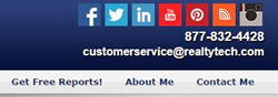 social media icons in the Site Settings menu of their Agent123 Websites.